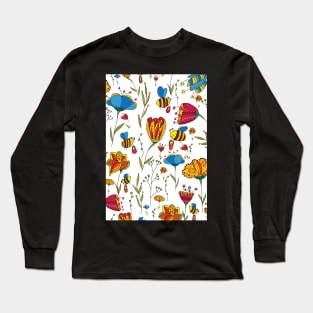 bees and flowers card Long Sleeve T-Shirt